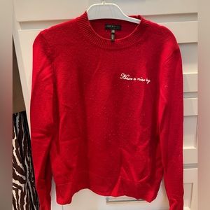 TAG & BONE RED CREWNECK SWEATER